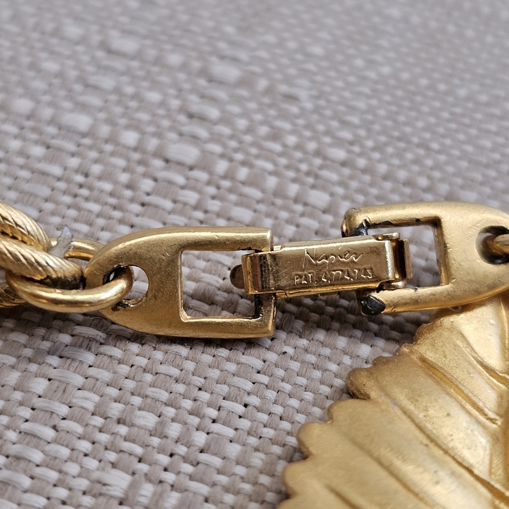 Napier Vintage Necklace with Golden Leaves and Beads STUNNING RARE - Picture 11 of 15